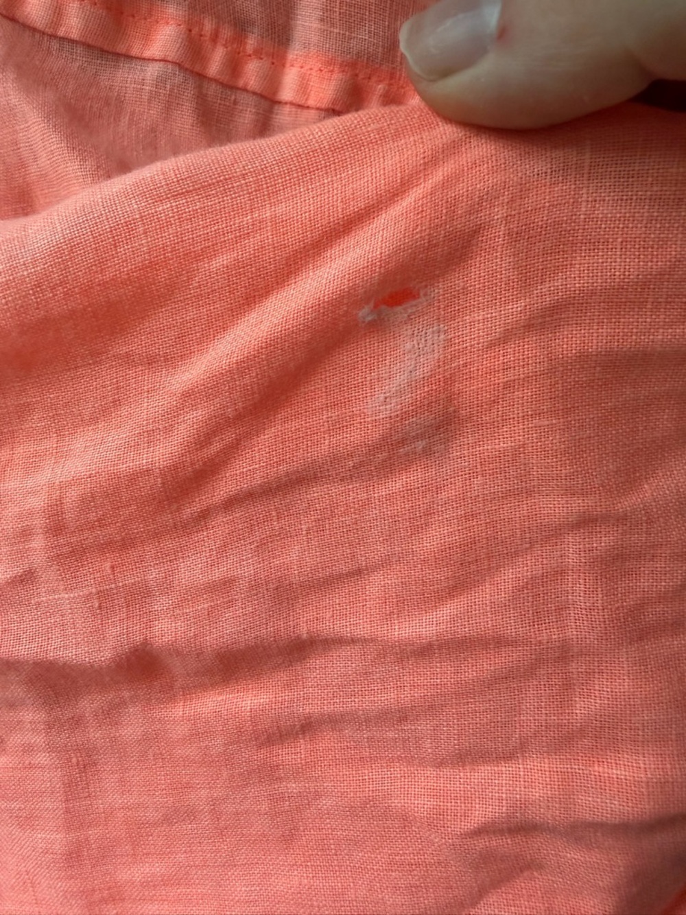 Size S Lilly Pulitzer Coral Sea View Button-Down 100% Linen Shirt-1 Flaw - Picture 6 of 7